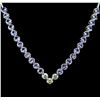 Image 2 : 14KT White Gold 16.08ctw Tanzanite and Diamond Necklace