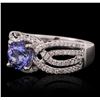 Image 2 : 14KT White Gold 1.50ct Tanzanite and Diamond Ring