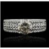 Image 1 : 18KT White Gold 1.58ctw Diamond Ring