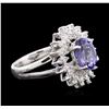Image 2 : 14KT White Gold 2.95ct Tanzanite and Diamond Ring