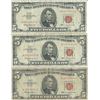 Image 1 : 1963 $5 Red Seal Bill Lot of 3