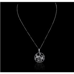 14KT White Gold 1.00ctw Diamond Pendant With Chain