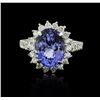 Image 1 : 14KT White Gold 4.80ct Tanzanite and Diamond Ring