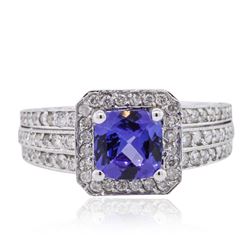 14KT White Gold 1.33ct Tanzanite and Diamond Ring