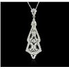 Image 1 : 14KT White Gold 2.48ctw Diamond Pendant With Chain