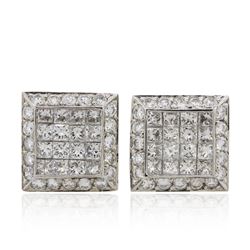 14KT White Gold 2.19ctw Diamond Earrings