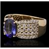 Image 2 : 14KT Yellow Gold 2.24ct Tanzanite and Diamond Ring
