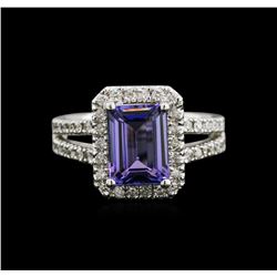 2.18ct Tanzanite and Diamond Ring - 14KT White Gold