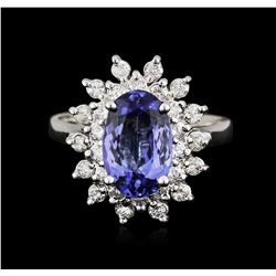 14KT White Gold 1.56ct Tanzanite and Diamond Ring