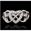 Image 1 : 14KT White Gold 0.27ctw Heart Diamond Ring