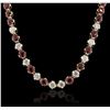 Image 2 : 14KT Yellow Gold 10.56ctw Ruby and Diamond Necklace
