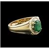 Image 2 : 1.92ct Emerald and Diamond Ring - 14KT Yellow Gold