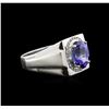 Image 2 : 3.63ct Tanzanite and Diamond Ring - 14KT White Gold