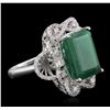 Image 2 : 14KT White Gold 7.31ct Emerald and Diamond Ring