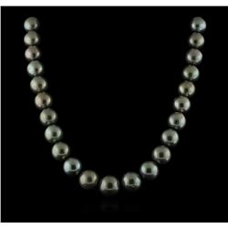 Tahitian Cultured Pearl Necklace With 14KT White Gold Diamond Clasp