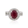 Image 1 : 14KT White Gold GIA Certified 3.84ct Ruby and Diamond Ring
