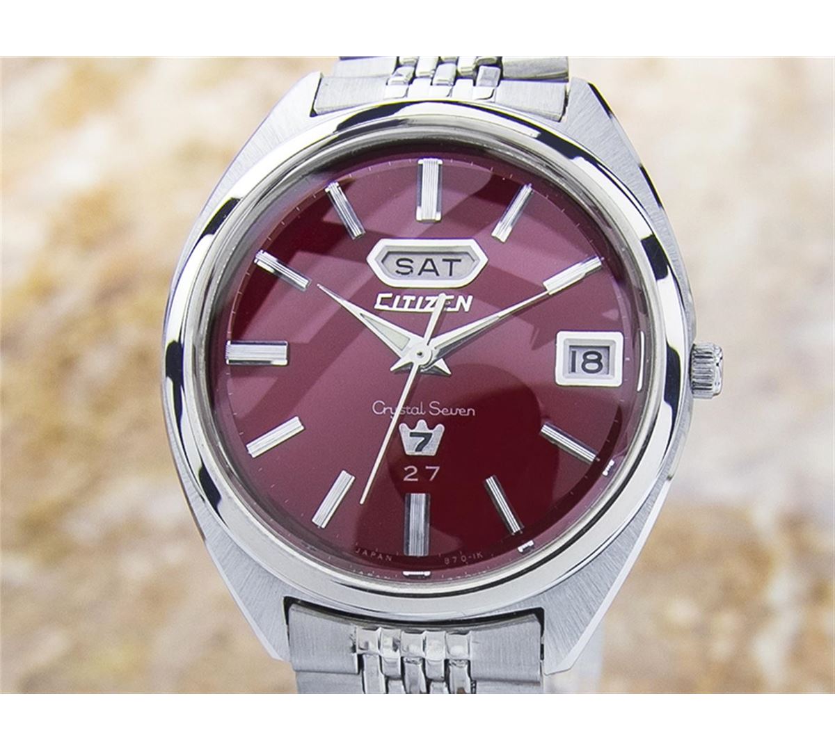 Citizen Crystal 7 Day Date Stainless Steel Automatic Watch