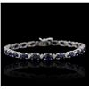 Image 1 : 14KT White Gold 12.32ctw Sapphire and Diamond Bracelet
