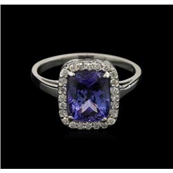 2.87ct Tanzanite and Diamond Ring - 14KT White Gold