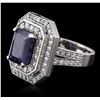 Image 2 : 14KT White Gold 4.44ct Sapphire and Diamond Ring
