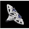 Image 2 : 14KT White Gold 1.98ctw Sapphire and Diamond Ring
