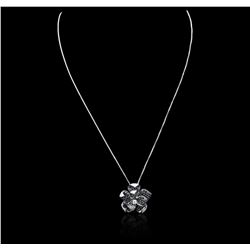 14KT White Gold 1.44ctw Diamond Pendant and Chain