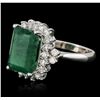 Image 2 : 14KT White Gold 5.13ct Emerald and Diamond Ring