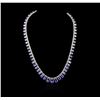 Image 1 : 14KT White Gold 44.29ctw Tanzanite and Diamond Necklace