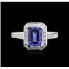 Image 1 : 14KT White Gold 1.69ct Tanzanite and Diamond Ring