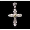 Image 1 : 14KT White Gold 1.23ctw Diamond Cross Pendant