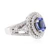 Image 2 : 14KT White Gold 1.20ct Tanzanite and Diamond Ring