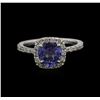 Image 1 : 1.11ct Tanzanite and Diamond Ring - 14KT White Gold