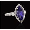 Image 2 : 14KT White Gold 2.66ct Tanzanite and Diamond Ring