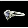 Image 2 : 14KT White Gold 0.35ct Tanzanite and Diamond Ring