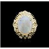 Image 1 : 14KT Yellow Gold 3.68ct Opal and Diamond Ring