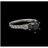 Image 2 : 3.64ctw Black Diamond Ring - 14KT White Gold