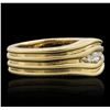 Image 2 : 14KT Yellow Gold 0.15ctw Diamond Ring