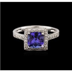 14KT White Gold 1.40ct Tanzanite and Diamond Ring