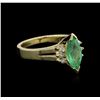 Image 2 : 2.15ct Emerald and Diamond Ring - 14KT Yellow Gold