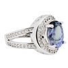 Image 4 : 4.43ct Tanzanite and Diamond Ring - 14KT White Gold