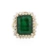 Image 1 : 14KT Yellow Gold 7.38ct Emerald and Diamond Ring