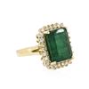 Image 2 : 14KT Yellow Gold 7.38ct Emerald and Diamond Ring