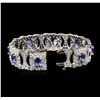 Image 3 : 14KT White Gold 11.28ctw Tanzanite and Diamond Bracelet