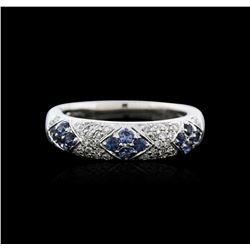 18KT White Gold 0.50ctw Sapphire and Diamond Ring