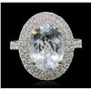Image 1 : 14KT Two-Tone Gold 5.13ct Aquamarine and Diamond Ring