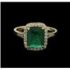 Image 1 : 1.74ct Emerald and Diamond Ring - 14KT Yellow Gold