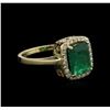 Image 2 : 1.74ct Emerald and Diamond Ring - 14KT Yellow Gold