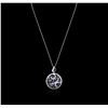 Image 1 : 14KT White Gold 10.17ctw Sapphire and Diamond Pendant With Chain