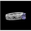 Image 2 : 1.04ct Tanzanite and Diamond Ring - 18KT White Gold