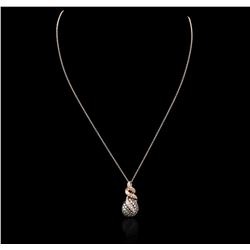 14KT Rose Gold 0.50ctw Diamond Pendant With Chain